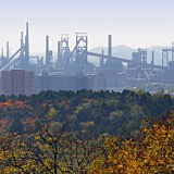 Industrie und Herbstwald