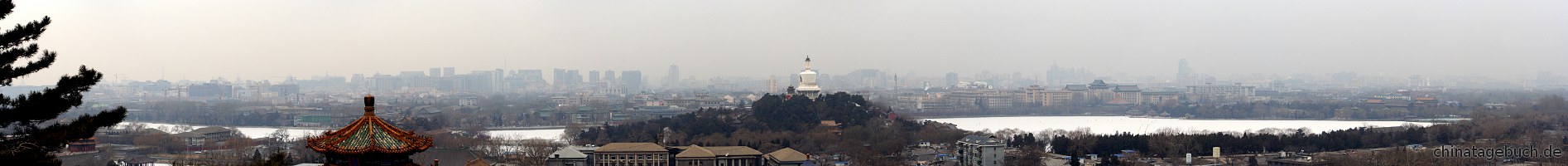Panorama: Blick vom Jingshan auf den Beihai Park