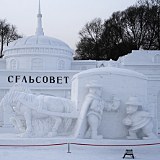 Russische Stadt aus Schnee