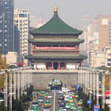 Glockenturm 钟楼 (Blick von der Stadtmauer von Xi'an 西安)
