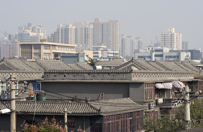 Blick von der Stadtmauer von Xi'an 西安